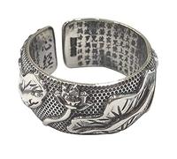 Orecchini per donne ad anello regolabile da donna, S925 Sterling Metal Retro Angeli Whif Font Nation Regolable Open Open Coda Anello