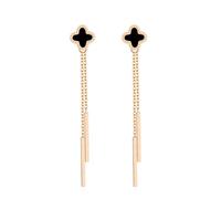 Orecchini per donne Olio Gocchiante Trifoglio a quattro foglie Una tendenza a due foglie Romantica e versatile per feste femminili Regalo per donne Coppia di ragazze
