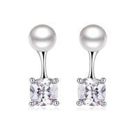 Orecchini per donne, orecchini di perle post-sospensione femminile, gioielli per le orecchie zirconi del temperamento, perla,