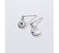Orecchini per donne, orecchini S925 Donne coreana Diamond Star Ray Moon Orecchini asimmetrici femminile