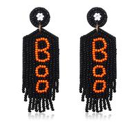 Orecchini per Halloween da donna fatti a mano con perline Boo Spooky orecchini, perline, non so, Perline, non so