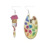 Orecchini per la Donna Creative Teacher's Day Orecchini Presenti Book Paintbrush Stampa Orecchini a contratto Orecchini per temperamenti per Mostrare Orecchini Stash Orecchini