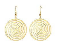 Orecchini per le Donne Spirale Singola Celtica Penzoloni Orecchini in acciaio inox Bohemian Style Chic Simple Swirl Drop Orecchini Celtici (oro)