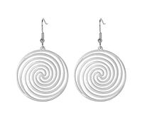 Orecchini per le Donne Spirale Singola Celtica Penzoloni Orecchini in acciaio inox Bohemian Style Chic Simple Swirl Drop Orecchini Celtici (argento)