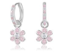 Orecchini per ragazze e bambini, orecchini a cerchio in argento sterling 925 senza nichel, con ciondolo a farfalla, design ipoallergenico