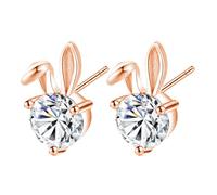 Orecchini per stalloni pasquale per donne, borchie di Crystal Pasqua | Orecchini coniglietti in argento sterling - Gioielli per vacanze primaverili in argento sterling, imbottitori di cesti di pasqual