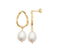 Orecchini Perla Di Cultura D'Acqua Dolce Placcato Oro 18 Carati 750/1000