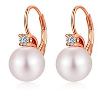 Orecchini Perla Oro Rosa Orecchini Perle Pendenti Argento 925 Da Donna Ipoallergenici Orecchio Gioielli Per Ragazze Donne