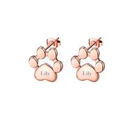 Orecchini personalizzati in argento 925 con incisione personalizzata del nome del cane Orecchini a zampa Regalo di compleanno per donne/signorine/coppia/amante degli animali/famiglia