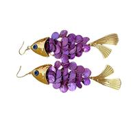 Orecchini pesce con nappe lunghe accattivanti Ganci per le orecchie pendenti alla Accessori per le orecchie gioielli Regalo per lei Orecchini decorazione