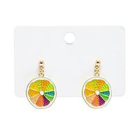 Orecchini Piccoli Cerchi per Donne Orecchini di Frutta Carini per Donne Divertenti Orecchini al Limone di Kawaii Funky novità Orecchini per cibi Che penzolano Orecchini Divertenti per Ragazze