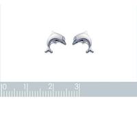 Orecchini Pidocchi "Delfino" In Argento 925/1000 Rodiato