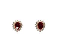 Orecchini Pietr Orecchini a bottone cubici rossi abbaglianti for donna, gioielli delicati for cerimonia di anniversario, eleganti accessori for le orecchie da donna