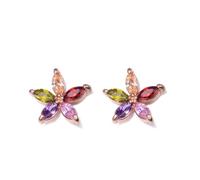 Orecchini Pietre Preziose Multicolore Sofisticati Design Leggero Per Pelle Sensibile Indossa Quotidianamente Gioielli Scintillanti Multicolori Alla Per Le Feste