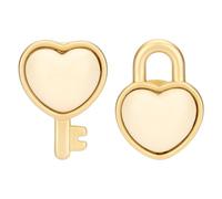 Orecchini pin cuore con chiave e lucchetto