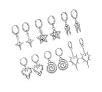 Orecchini placcati in argento con accento cuore per orecchini da donna con stella alla