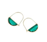 Orecchini placcati in oro, da donna, eleganti, geometria, zirconi, a forma di pera, piercing cartilagine, Zirconia cubica