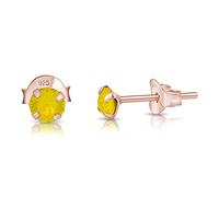 Orecchini Placcati Oro Rosa 18k a Perno con Brillantini Opale - Orecchini Lobo Donna Argento 925 Placcati Oro Rosa - Punti Luce Classici, Eleganti e Ipoallergenici Senza Nichel - Diametro 4 mm