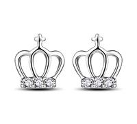 Orecchini Princess Croce a forma di corona Orecchini a bottone Temperamento Mini orecchini Gioielli scintillanti Regalo per donna Ragazza Elegante e popolareÈ bello e facile da usare.