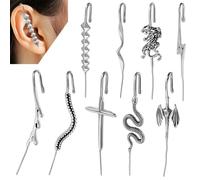 Orecchini professionali con linea di colata che cattura gli occhi orecchini con efficiente linea obliqua piercing punk stili ornamento borchie professionali, Misura unica, come descritto, come