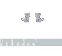 Orecchini Pulci " Piccoli Gatti " IN Argento 925/1000 Rodio