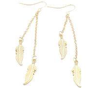 Orecchini Punk Foglie Nappa Lunga Catena Ciondola Orecchini A Cerchio per Ragazze Regalo Gioielli da Donna,Oro Attractive And Fashion