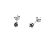 Orecchini Punti Luce Neri Argento 925 a lobo Donna Uomo 3 mm Unisex Luminosi Anallergici