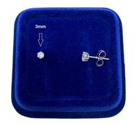 Orecchini Punto Luce Aperto pl. Oro Bianco 18k con cristalli Zirconi 3 - 8mm