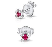 Orecchini Punto Luce Argento 925 e Brillantini di Cristallo Rosa 2 mm - Orecchini Donna Piccoli Argento 925 - Punti Luce Brillanti Rosa - Anallergici e Senza Nichel