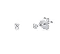 Orecchini Punto Luce Argento 925 Rodiato con Zirconi Bianchi Taglio Diamante gioiello unisex uomo donna punto luce 2 mm