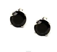 ORECCHINI PUNTO LUCE ARGENTO 925 UOMO DONNA PERNO FARFALLA 7 mm BIANCO NERO PAIO