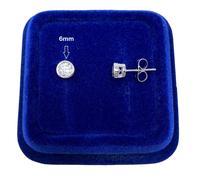 Orecchini Punto Luce Chiuso pl. Oro Bianco 18k con cristalli Zirconi 6 - 9mm