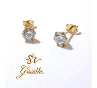 Orecchini Punto Luce Classico con Zirconi in Oro 18kt 750% List. 255€