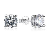 ORECCHINI PUNTO LUCE IN ARGENTO 925 RODIATO UOMO DONNA ANALLERGICI BRILLANTINO