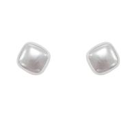 Orecchini quadrati in argento con perle per donne in stile occidentale, minimalisti e versatili, adatti per regali a familiari e amici