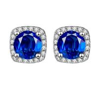 Orecchini Ragazza 12 Anni 10MM Square Round Teardrop Heart Stud Earrings For Women (Blue, One Size)