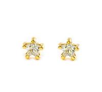 Orecchini ragazza in Oro Giallo 9K a forma di stella con Zircone Brillante - Scatola Regalo - Certificato di garanzia - Mondepetit