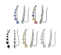 Orecchini rampicanti coreani con zirconi lucidi a sette stelle per le donne Regalo di gioielli orecchini di cristallo colore con squisito dichiarazione di di