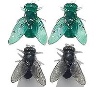 Orecchini realistici a mosca da donna, mini orecchini a mosca simulati personalizzati, orecchini a forma di animale simulato, regalo astratto divertente per Halloween, one size, Resina, Non pietra