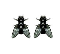 Orecchini realistici a mosca da donna, mini orecchini a mosca simulati personalizzati, orecchini a forma di animale simulato, regalo astratto divertente per Halloween, one size, Resina, Non pietra