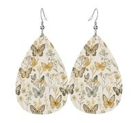 Orecchini Retro Butterfly And Flower Orecchini In Pelle Divertenti Moda Pendenti Per Carnevale Decorazioni Appuntamenti