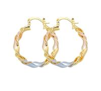 Orecchini rotanti a tre colori con cerchi geometrici rotanti sono la prima scelta per gli orecchini da donna come regalo, Misura unica, Acciaio inossidabile, Nessuna pietra preziosa