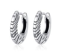 Orecchini rotondi con fibbia a forma di tigre zebrata, orecchini da donna, delicati orecchini geometrici, gioielli semplici per lei, Acciaio inossidabile, Nessuna pietra preziosa