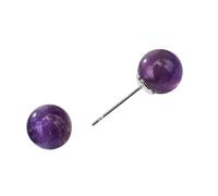 Orecchini rotondi di cristallo naturale fatti a mano per pelli sensibili, ipoallergenici, gioielli per donne e ragazze, regalo, gioielli di cristallo rotondi, taglia unica, come descritto