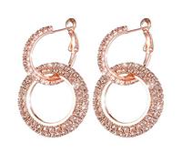 Orecchini Rotondi Doppio Cerchio Drop Ciondola Lampadario Orecchini a Filo Geometrici Orecchini Gioielli Raffinati Donne Set Regalo, Oro Rosa Creativo e utile Dexterous And profes