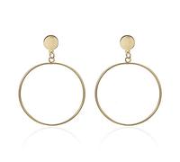 Orecchini rotondi geometrici placcati oro semplice moda per le donne di moda grandi orecchini cavi gioielliTrattamento professionale