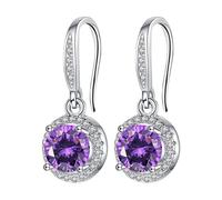 Orecchini rotondi in pietra con quattro pietre e moissanite sono noti per il suo indice di rifrazione superiore e i colori ardenti. Gli orecchini con grandi cerchi grossi