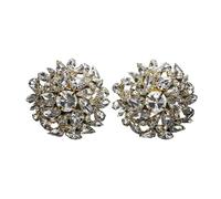 Orecchini rotondi retrò con clip for orecchini e strass geometrici personalizzati(Gold)