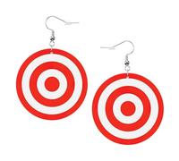 Orecchini rotondi stampati con bersaglio di design per donne, 1 paio di orecchini in pelle leggera set di orecchini alla moda gioielli regalo per donne ragazze, One Size, Poliestere