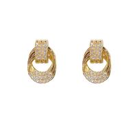 Orecchini rotondi vintage da donna, orecchini classici versatili alla moda di lusso super scintillanti, regalo di gioielli per il pendolarismo, festa, appuntamento